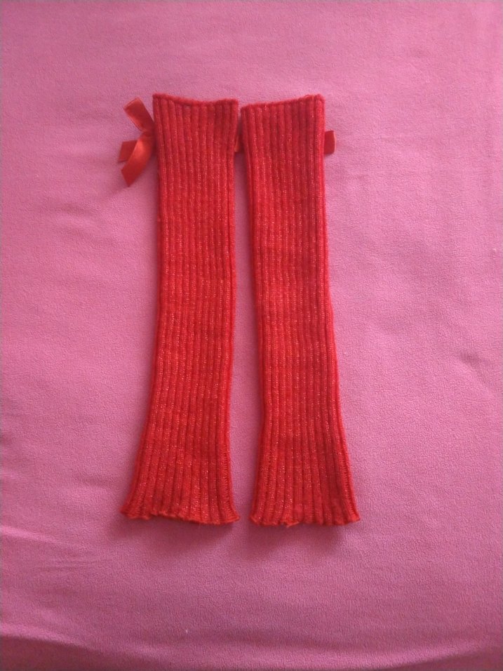 Kırmızı Örgü Kadın tozluk - Görsel 2