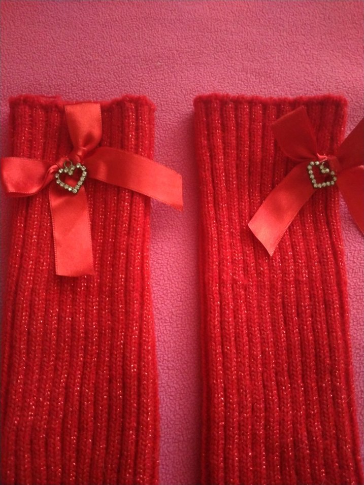 Kırmızı Örgü Kadın tozluk - Görsel 4