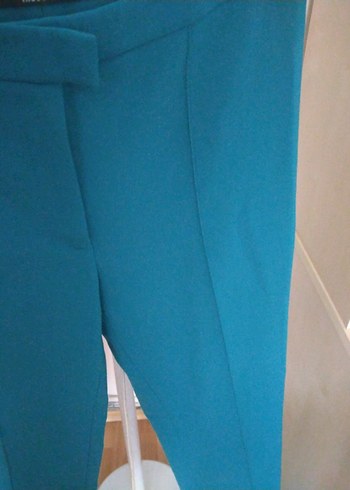 Mavi Kumaş Kadın Pantolon - Görsel 3