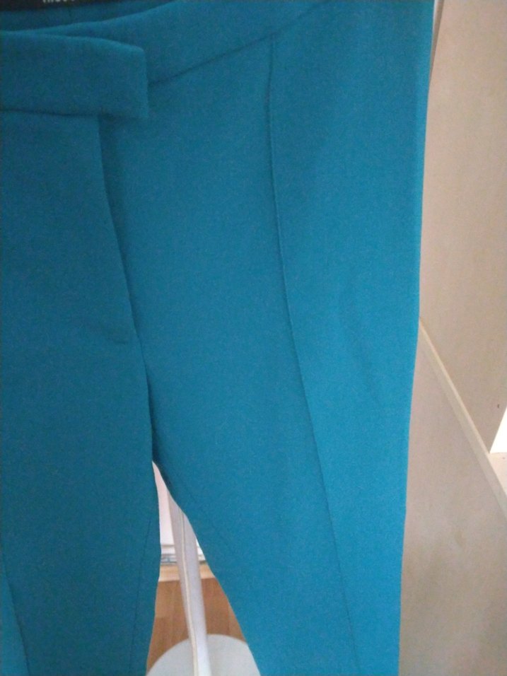 Mavi Kumaş Kadın Pantolon - Görsel 3