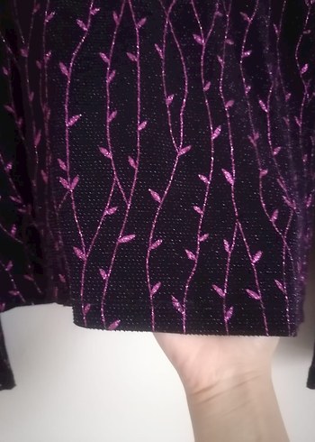 38 Beden mor Renk Mor Batik Desenli Uzun Kollu Triko Kazak