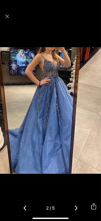 Nişanlık / nişan elbisesi indigo mavi - Görsel 4