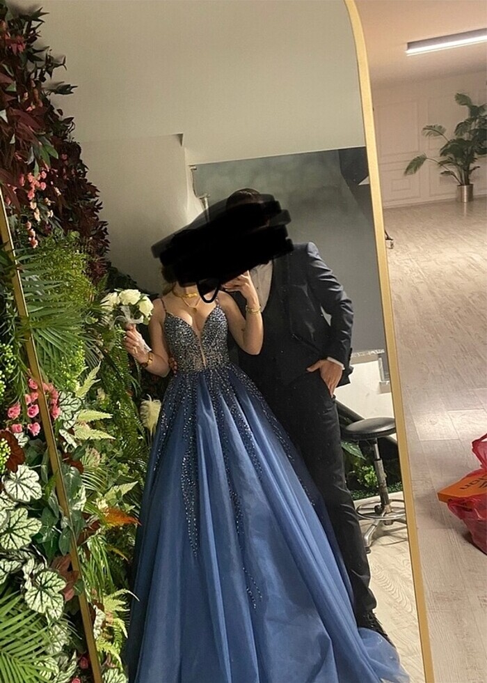 Nişanlık / nişan elbisesi indigo mavi - Görsel 2