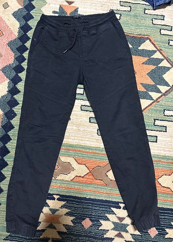 Erkek Siyah Bol Kesim Kot Pantolon 28beden