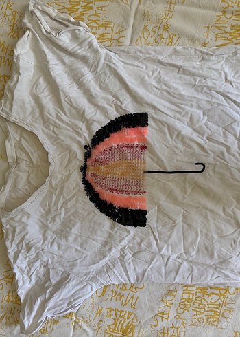 Boncuk İşlemeli Bohem Kadın Şemsiye Tişörtü - Görsel 2