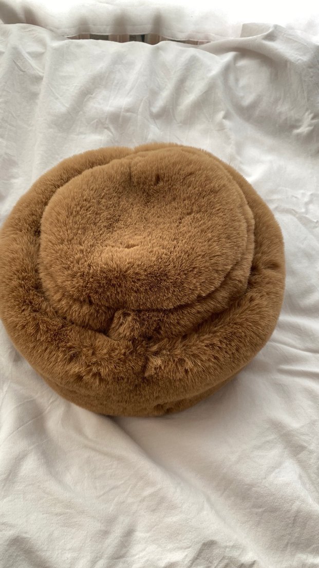 Kahverengi Kürklü Kadın Yün Şapka - Görsel 2