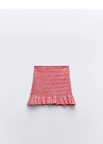Pembe Mini Keten Etek Fırfırlı
