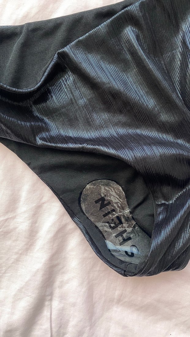 Siyah Strappy Mini Bikini - SHEIN - Görsel 4