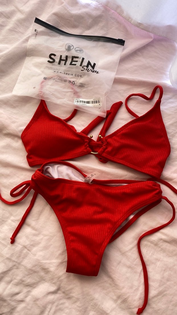 Kırmızı Parlak İpli Kadın Bikini - Görsel 2