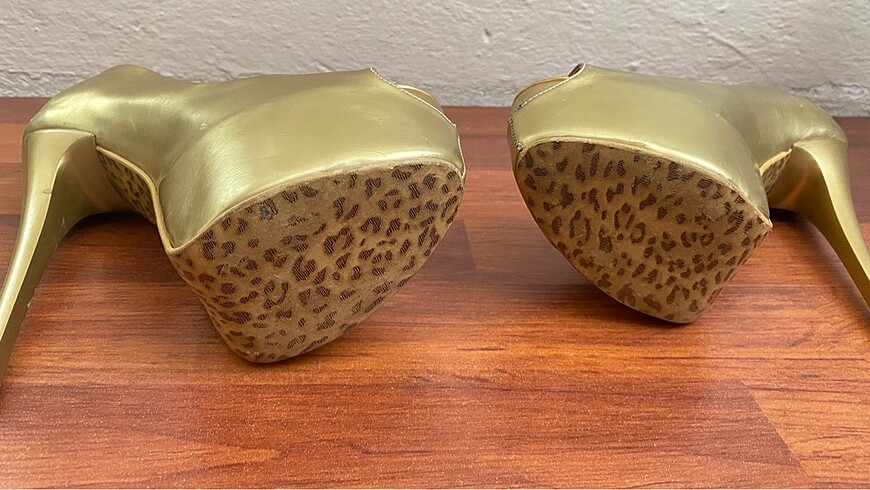 36 Beden altın Renk Gold platform ayakkabı
