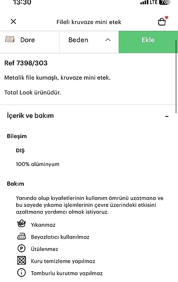 Metalik dore kruvaze etek - Görsel 5