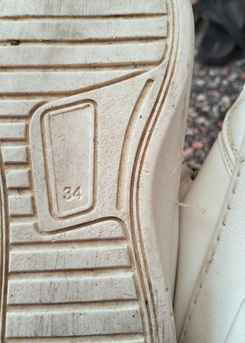 34 Beden Beyaz Kız Çocuk Baskılı Sneaker Velcro