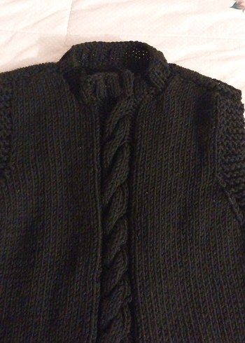 Siyah Örgü Boğazlı Kolsuz Kadın Süveter - Görsel 3