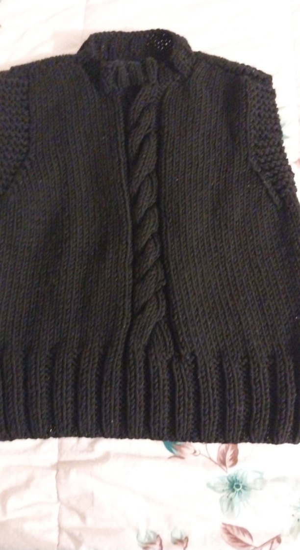 Siyah Örgü Boğazlı Kolsuz Kadın Süveter - Görsel 2