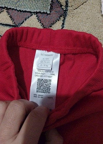 Kız Çocuk Kırmızı Elastik Bel Tayt - Görsel 2