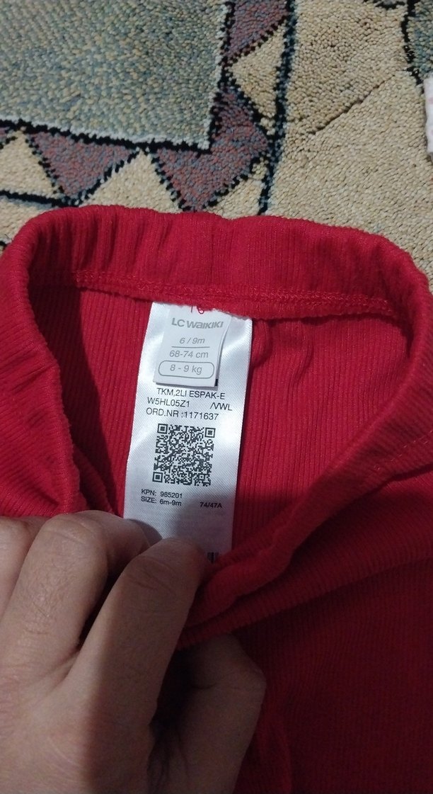 Kız Çocuk Kırmızı Elastik Bel Tayt - Görsel 2