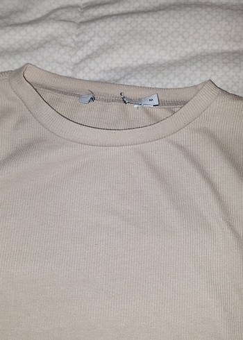 Bej Uzun Kollu Crop Top - Görsel 4