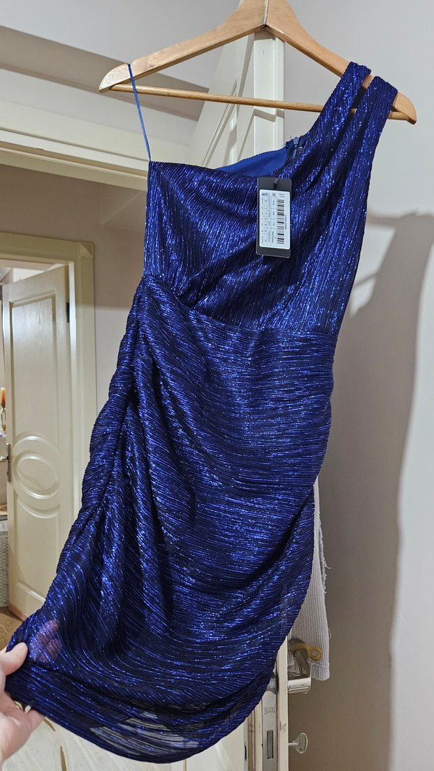 PayBuy Kadın Tek Omuz Mini Abiye Elbise - Görsel 2