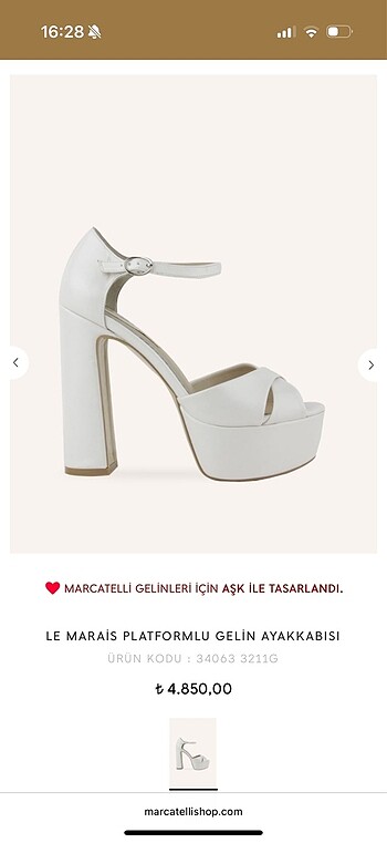 Marcatelli gelin ayakkabısı
