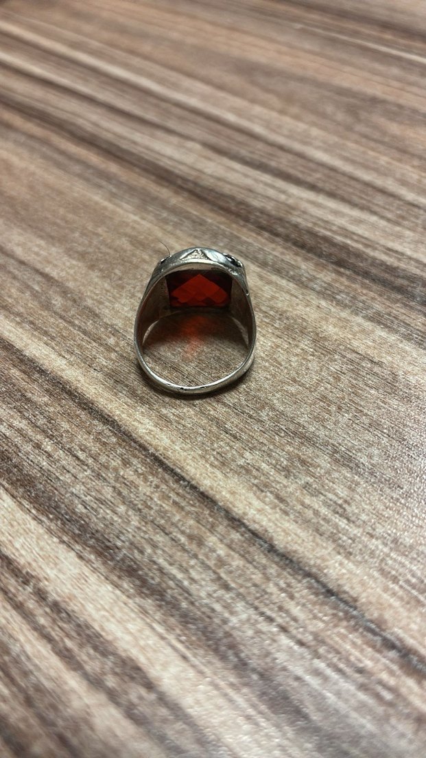 Koyu Kırmızı Bohem Erkek Yüzük - Görsel 2