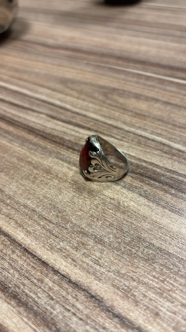 Koyu Kırmızı Bohem Erkek Yüzük - Görsel 4