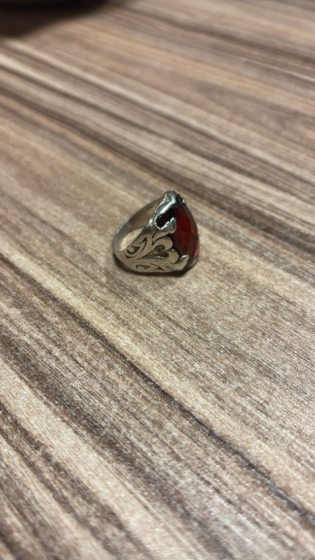 Koyu Kırmızı Bohem Erkek Yüzük - Görsel 3