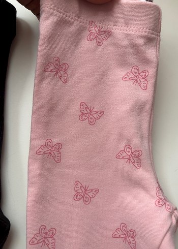 Kız Çocuk Pembe ve Siyah Tayt Seti - Görsel 2