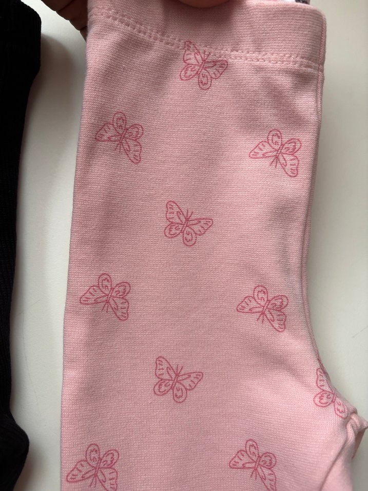 Kız Çocuk Pembe ve Siyah Tayt Seti - Görsel 2