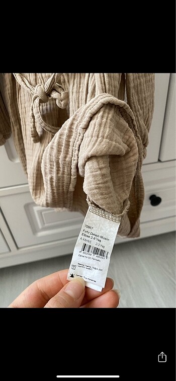 24-36 Ay Beden camel Renk Cigit bebek elbise