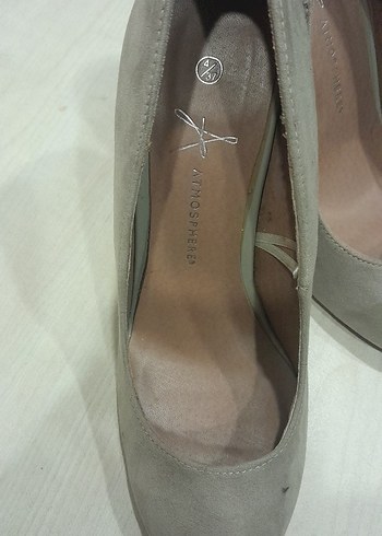 Bej Süet Topuklu Kadın Ayakkabı - Görsel 3