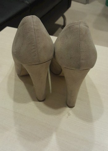 Bej Süet Topuklu Kadın Ayakkabı - Görsel 12