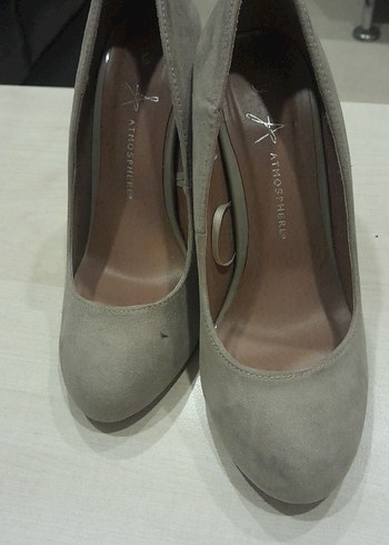 Bej Süet Topuklu Kadın Ayakkabı - Görsel 14