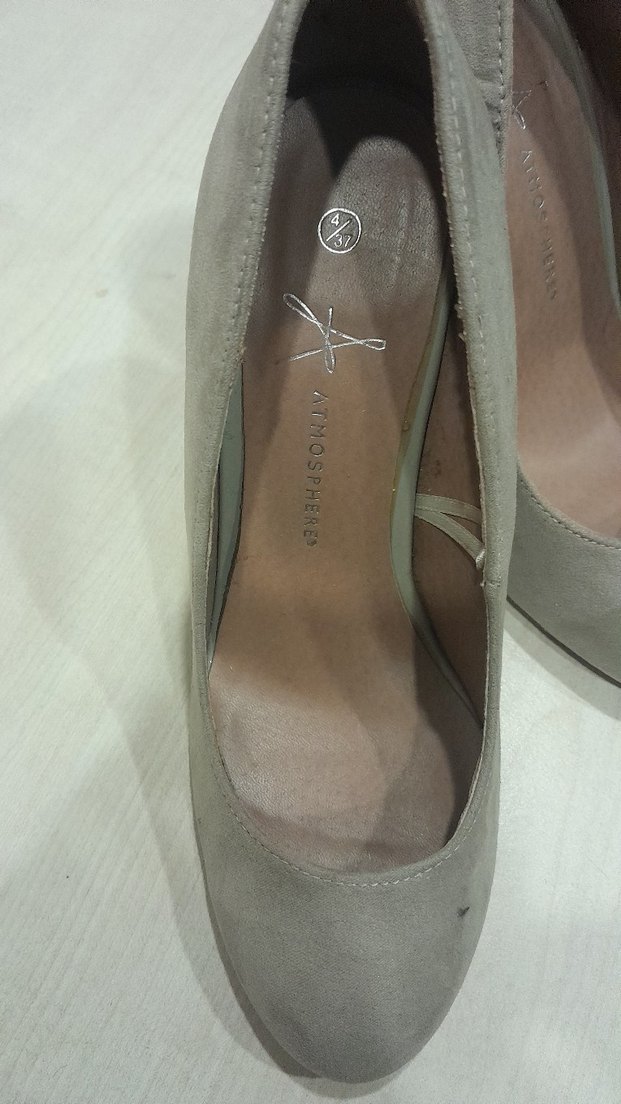 Bej Süet Topuklu Kadın Ayakkabı - Görsel 3