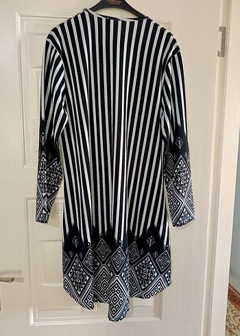 Diğer Uzun Kollu Zebra Desenli Bohem Tunik
