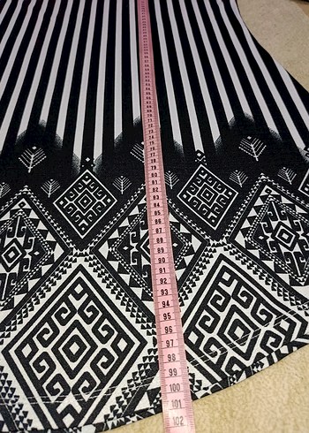 Uzun Kollu Zebra Desenli Bohem Tunik - Görsel 4