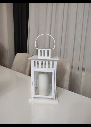Ikea Beyaz Metal Mumluk ve Mum