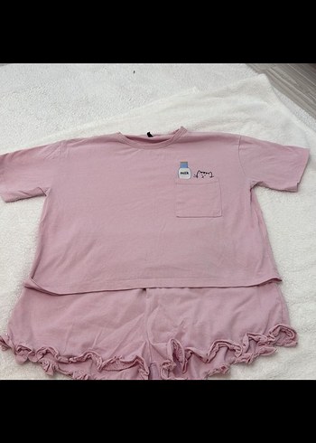xl Beden Pembe Kısa Kollu Pijama