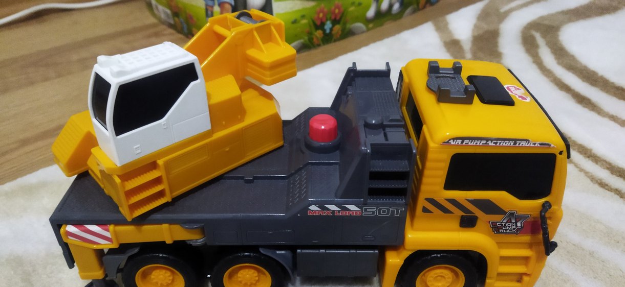 Sarı Renkli Oyuncak Vinç Araba - Görsel 4