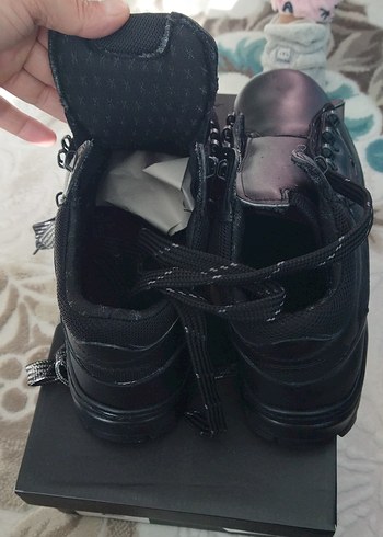 siyah Bağcıklı Erkek Biker Bot ürün sıfır - Görsel 6