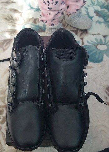 siyah Bağcıklı Erkek Biker Bot ürün sıfır - Görsel 2