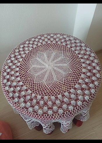 El Örgüsü Beyaz Dantel Masa Örtüsü - Görsel 2
