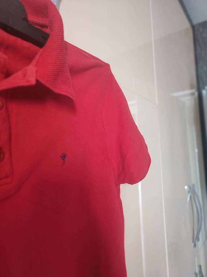 Erkek Kırmızı Kısa Kollu Polo Yaka Tişört - Görsel 2