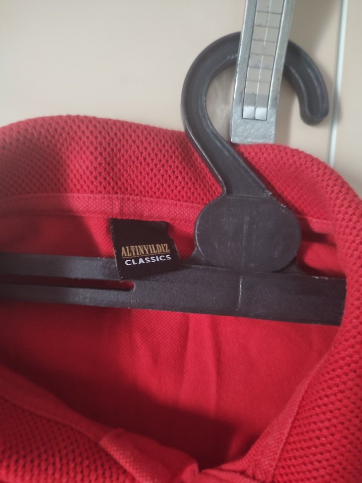 Erkek Kırmızı Kısa Kollu Polo Yaka Tişört - Görsel 3