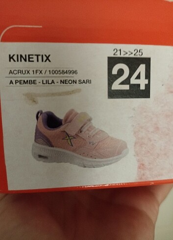 24 Beden pembe Renk Kız çocuk Kinetix spor ayakkabı 24 numara