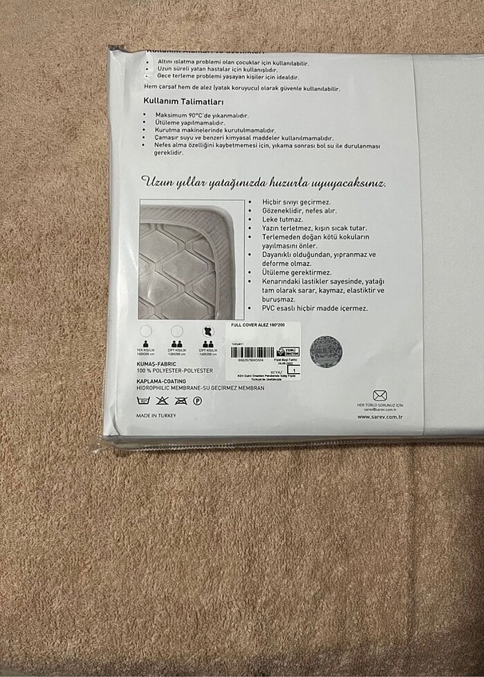 SAREV ÇİFT KİŞİLİK FİTTED ALEZ 160X200X30 - Görsel 4