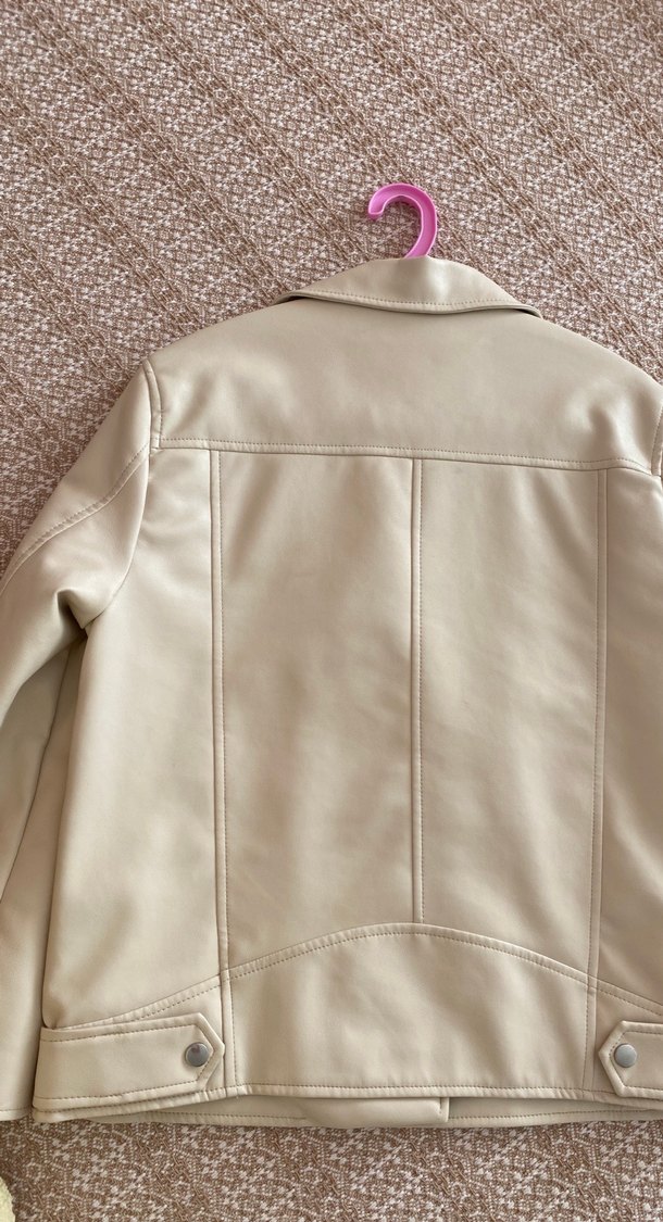 Bej Zara Deri Kadın Ceket - Görsel 2