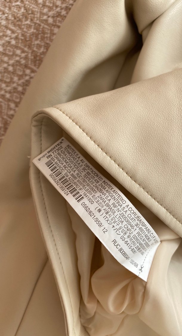 Bej Zara Deri Kadın Ceket - Görsel 3