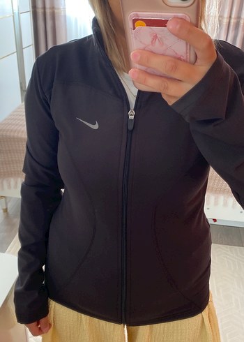 Nike Siyah Fermuarlı Uzun Kollu Spor Ceket - Görsel 5