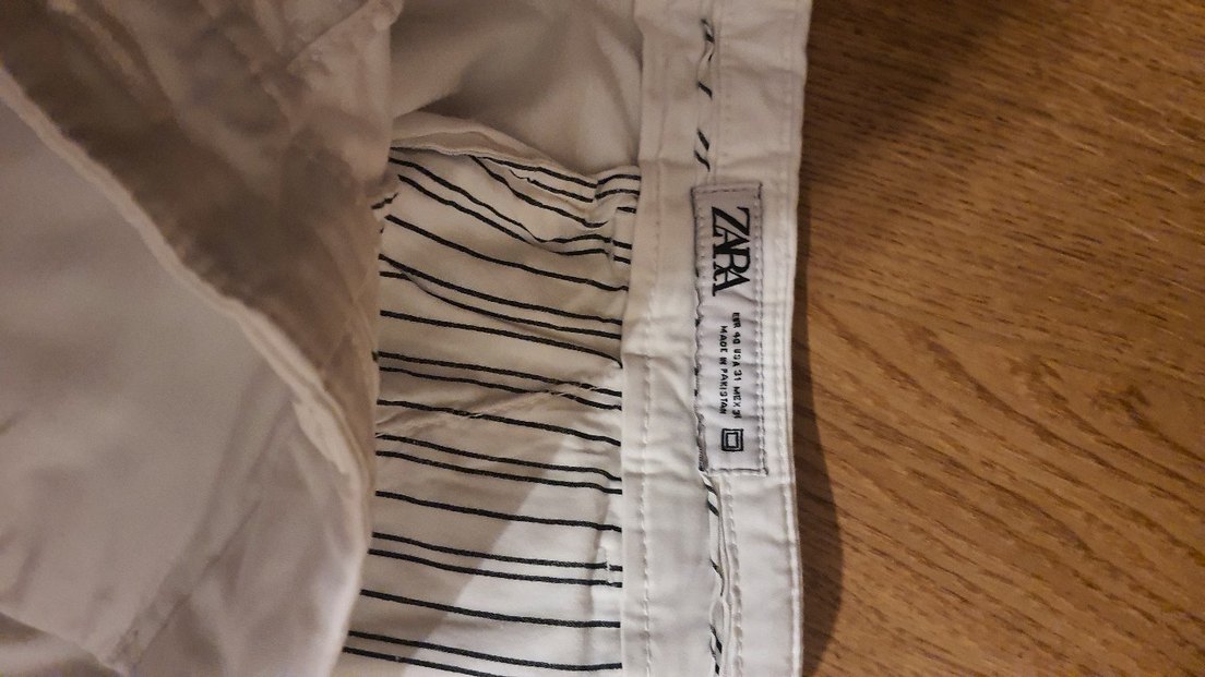 Zara Erkek Beyaz Pamuklu Rahat Kesim Şort - Görsel 3