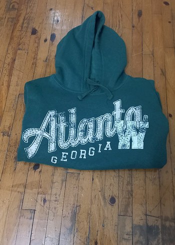 Yeşil Kapüşonlu Oversize Sweatshirt - Görsel 7